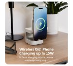 Targus HJ3320WHGL mobile device charger Headphones, Smartphone, Smartwatch White USB Wireless charging Fast charging Indoor