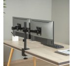 AISENS Soporte de Mesa ECO Giratorio e Inclinable para Monitor/TV 9Kg (3 Pivotes, 2 Brazos) de 17-32, Negro