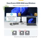 StarTech.com Station d'Accueil USB-C à Deux Écrans, HDMI, 4K 60Hz, Recharge d'Ordinateur Portable 100 W, 1 GbE, Sans Pilote, Station d'Accueil Multi-Écrans pour Windows
