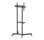 AISENS Soporte De Suelo Eco Con Rueda, Bandeja Para DVD Para Monitor/TV 45kg De 37-70, Negro