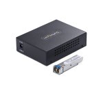 StarTech.com Convertisseur de Média Gigabit Ethernet Cuivre vers Fibre Optique, SM LC, 40 km, 10/100/1000 Mbps, RJ45 vers LC, Entièrement Métallique, Trames Jumbo 9K, Conforme TAA