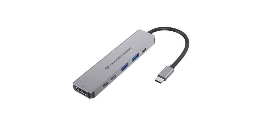Conceptronic DONN33G replicatore di porte e docking station per laptop Cablato USB 3.2 Gen 1 (3.1 Gen 1) Type-C Argento