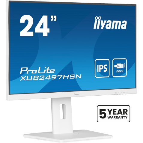 iiyama ProLite XUB2497HSN-W1 écran plat de PC 60,5 cm (23.8") 1920 x 1080 pixels Full HD LED Blanc