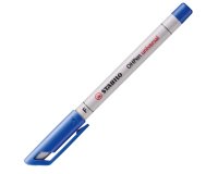 Stylo-feutre stabilo ohp pen soluble pointe fine 0.7mm multi-supports effaçable grip ergonomique coloris bleu