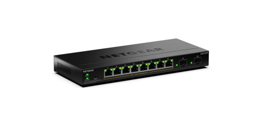 NETGEAR GS310TPv2 Géré L2/L3 Gigabit Ethernet (10/100/1000) Connexion Ethernet, supportant l'alimentation via ce port (PoE) Bureau Noir