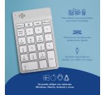 R-Go Tools Teclado numérico R-Go Numpad Break, teclado numérico ergonómico con software de pausa, bluetooth, blanco