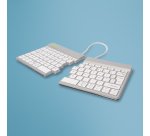 R-Go Tools Clavier ergonomique R-Go Split Break avec logiciel de pause, clavier ergonomique divisé, AZERTY (FR), bluetooth, blanc