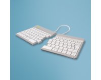 R-Go Tools Clavier ergonomique R-Go Split Break avec logiciel de pause, clavier ergonomique divis&eacute;, AZERTY (FR), bluetooth, blanc