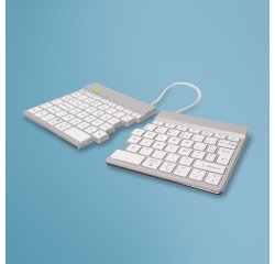 R-Go Tools Clavier ergonomique R-Go Split Break avec logiciel de pause, clavier ergonomique divis&eacute;, AZERTY (FR), bluetooth, blanc