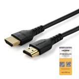 StarTech.com 1 m Premium Gecertificeerde HDMI 2.0 Kabel met Ethernet, Duurzame High Speed UHD 4K 60Hz HDR, Robuuste M/M Kabel met Aramidevezel, TPE, Ultra HD Monitors, TVs & Displays, Zwart