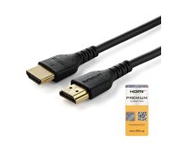 Cable de 1m HDMI 2.0 Certificado Premium de alta velocidad con Ethernet - Durable - UHD 4K 60Hz - con Fibra de Aramida - HDMI 2.0 - TPE - para Monitores, TV y Pantallas