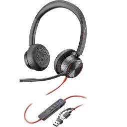 POLY Blackwire 8225 Stereo Microsoft Teams Certified USB-C Headset + USB-C/A adapter