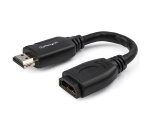 StarTech.com Câble Rallonge HDMI 15cm - Cordon d'extension HDMI 2.0 High Speed 4K 60 Hz avec Ethernet - Câble Extension Court HDMI - Adaptateur Mâle vers femelle