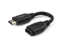 StarTech.com Câble Rallonge HDMI 15cm - Cordon d'extension HDMI 2.0 High Speed 4K 60 Hz avec Ethernet - Câble Extension Court HDMI - Adaptateur Mâle vers femelle