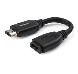 StarTech.com 15 cm HDMI Verlengkabel, 4K 60Hz High Speed HDMI 2.0 Verlengkabel met Ethernet, Korte HDMI Verlengkabel, HDMI Male to Female Uitbreidingsadapter Kabel