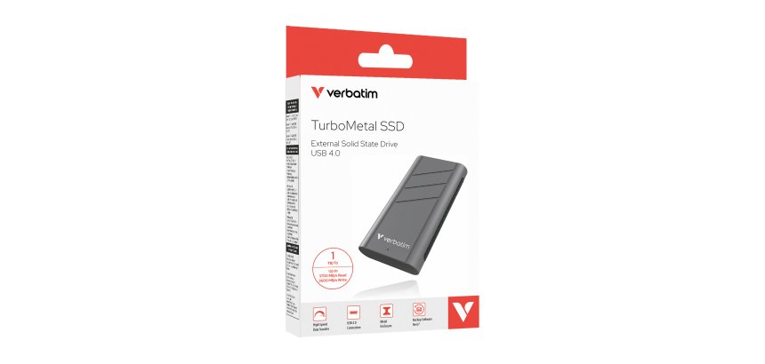 Verbatim TurboMetal SSD USB4 1TB 1 To USB Type-C USB4 Gen 2x2 Argent