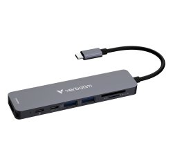 Verbatim USB-C Essentials Multiport Hub 7 ports: HDMI, USB-C, USB-C 3.2 Gen 1, 2 x USB-A 3.2 Gen 1, SD & microSD