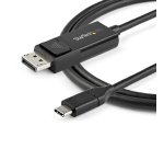 StarTech.com Câble USB C vers DisplayPort 1.2 4K 60Hz, 2m - Câble Adaptateur Vidéo Bidirectionnel DP vers USB-C ou USB-C vers DP Réversible - HBR2/HDR - Câble pour Moniteur USB Type C/TB3