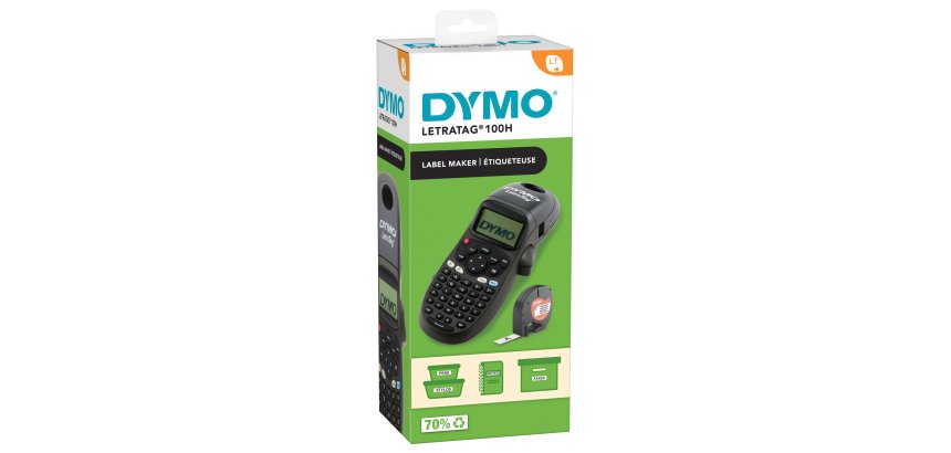 DYMO LetraTag LT-100H étiqueteuse portative | Imprimante d'étiquettes autocollant thermique sans encre | avec clavier ABC | Noir
