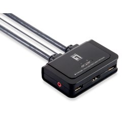 LevelOne KVM-0290 switch per keyboard-video-mouse (kvm) Nero, Grigio