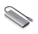 AISENS USB-C Dock 7 en 1, USB-C a 1xHDMI, 1xUSB-A 10G, 2xUSB-C 10G, 1xSD, 1xMicroSD, 1xUSB-C PD 100W, Gris, 20cm