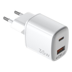 Celly UPTC1USB1USBC35 mobile device charger Universal White AC Fast charging Indoor