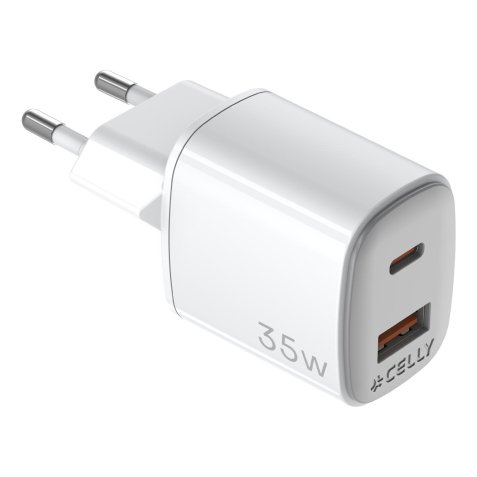 Celly UPTC1USB1USBC35 mobile device charger Universal White AC Fast charging Indoor
