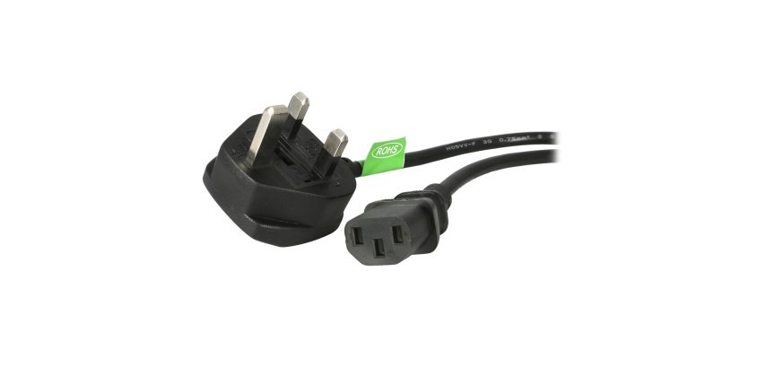 StarTech.com Câble d'Alimentation pour PC UK - BS 1363 à C13, 18AWG, 10A 250V - Cordon d'Alimentation Ordinateur/Ordinateur Portable/TV - Câble d'Alimentation Écran PC