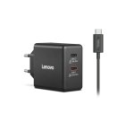 Lenovo Dual USB-C 65W GaN Charger Universal Black AC Indoor
