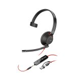 Poly Micro-casque monaural USB-C Blackwire 5210 + prise 3,5 mm + adaptateur USB-C/A (lot)