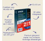 Epson Premium Glossy Photo Paper BOGOF - fotopapier - glanzend - 40 vel(len) - 100 x 150 mm - 255 g/m² (pak van 2)