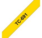 Brother TC-691 ruban d'étiquette Noir sur jaune