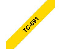 Brother TC-691 labelprinter-tape Zwart op geel
