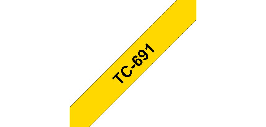 Brother TC-691 ruban d'étiquette Noir sur jaune