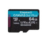 Kingston Technology Carte microSDXC Canvas Go Plus Gen4 200 Mo/s A2 U3 V30 64 Go + adaptateur