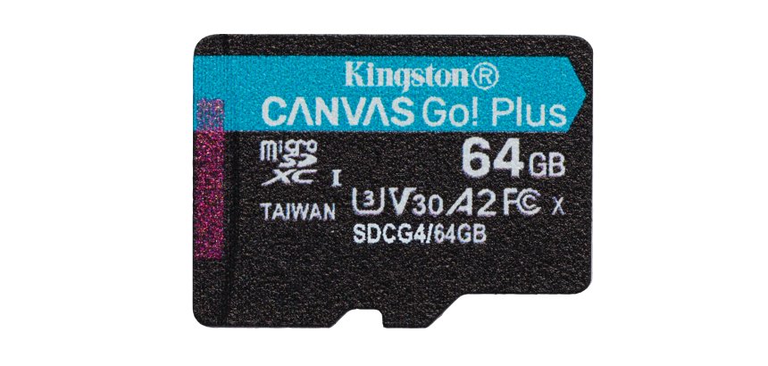 Kingston Technology 64GB microSDXC Canvas Go Plus Gen4 200R A2 U3 Single Pack w/o ADP