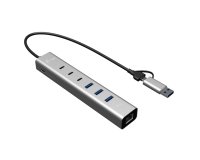 i-tec USB-C/USB-A Metal HUB 6 port (3x USB-C, 3x USB-A), LAN, Power Delivery 85W