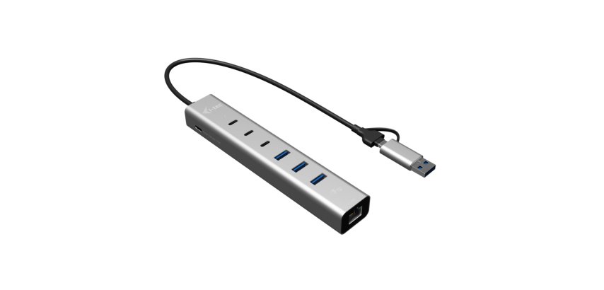 i-tec USB-C/USB-A Metal HUB 6 port (3x USB-C, 3x USB-A), LAN, Power Delivery 85W