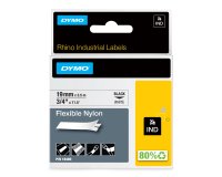 DYMO Rhino etichette industriali flessibili in nylon autoadesive | rotolo da 19 mm x 3,5 m | stampa nera su bianco