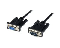StarTech.com Câble Série RS232 Null Modem de 1m - Cordon DB9 Mâle Femelle - Câble Série Croisé avec Blindage Al-Mylar - Port série COM, Compatible avec les Appareils DTE, Noir, F/M