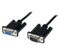 Cable 1m Módem Nulo Null Serie Serial DB9 Hembra a Macho - Negro