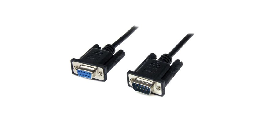 Cable 2m Módem Nulo Null Serie Serial DB9 Hembra a Macho - Negro