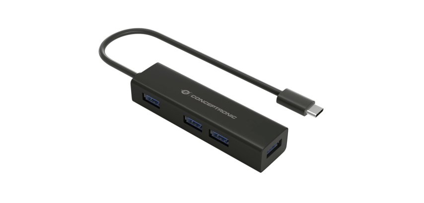 Conceptronic HUBBIES07B hub di interfaccia USB 3.2 Gen 1 (3.1 Gen 1) Type-C 5000 Mbit/s Nero