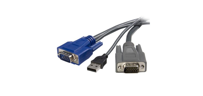 StarTech.com Câble KVM USB VGA slim 2 en 1 de 1,8 m