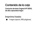 HP Cartucho de tinta Original 305XL de alta capacidad negro