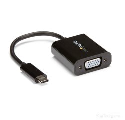 StarTech.com Adaptateur USB-C vers VGA - Noir - 1080p - Convertisseur Vidéo pour votre MacBook Pro - Dongle USB C vers Écran VGA - La Version Améliorée est CDP2VGAEC