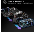 Conceptronic 6-Port 200W GaN USB PD Charger with USB-C Charging Cable, USB-C x 4, USB-A x 2, QC 3.0, PD 3.1, PPS