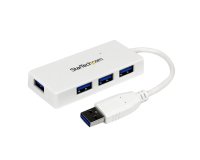 StarTech.com Adaptador Concentrador Hub Ladrón USB 3.0 (5Gbps) Super Speed para Laptop de 4 Puertos Salidas - Blanco