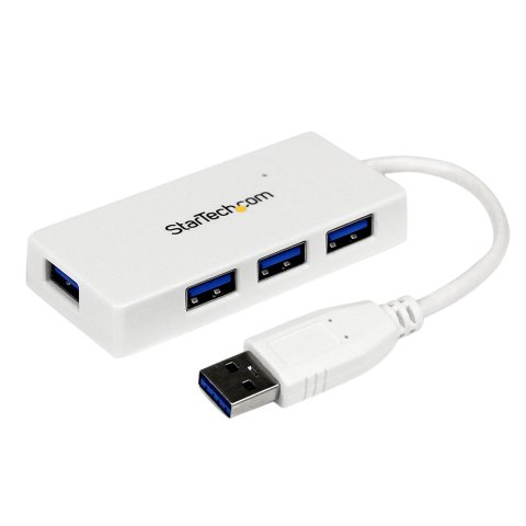StarTech.com Adaptador Concentrador Hub Ladrón USB 3.0 (5Gbps) Super Speed para Laptop de 4 Puertos Salidas - Blanco