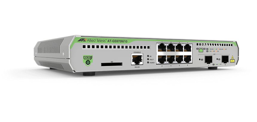 Allied Telesis AT-GS970M/10-50 Gestionado L3 Gigabit Ethernet (10/100/1000) Energía sobre Ethernet (PoE) 1U Negro, Gris
